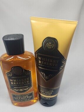 Bath & Body Works To Whiskey Reserv Men's Body Wash & Body Cream NEW 2 Piece Set